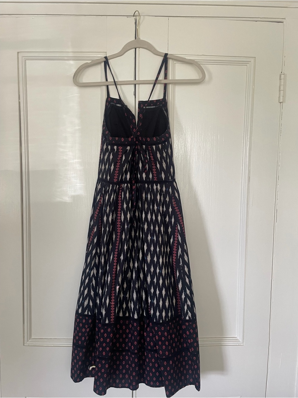 Abercrombie & Fitch Navy and Brown Patterned Midi Dress, size XS